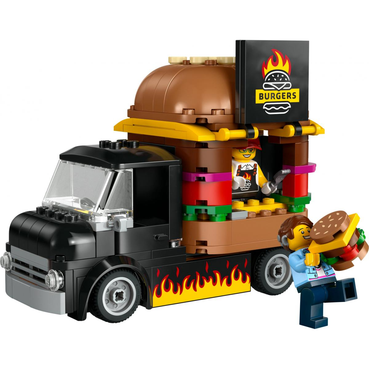 Le food-truck de burgers multicolore, LEGO
