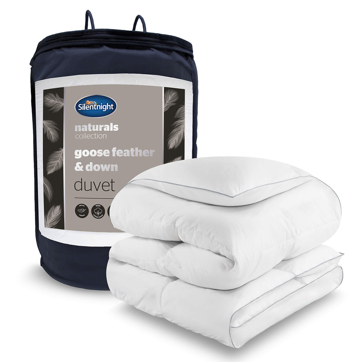Goose Feather & Down Duvet - 10.5 Tog white, SILENTNIGHT