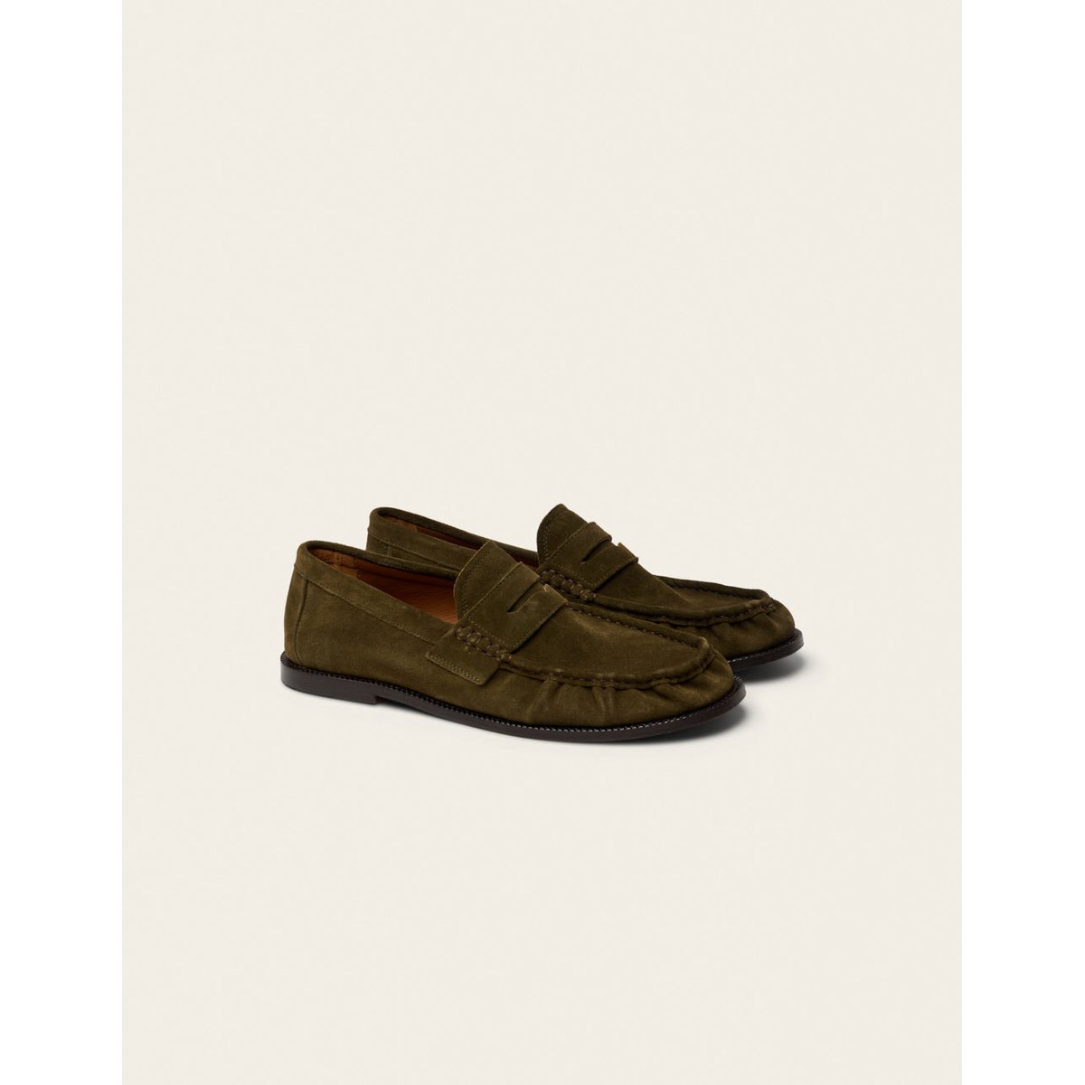 Mocassins OLIO suède kaki, ODAJE