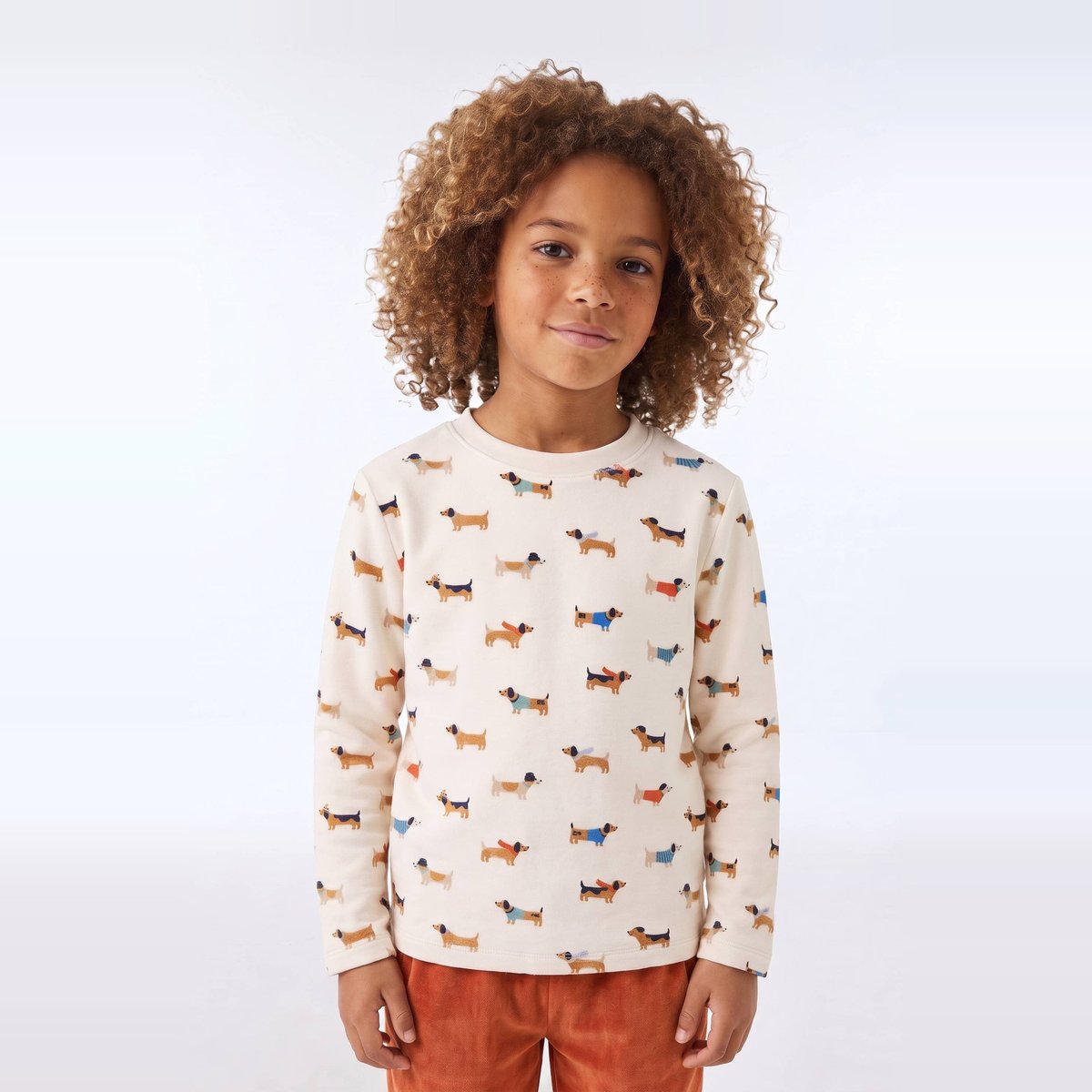 Pyjama velours manches longues imprimé en coton BIO GOTS fez, MONOPRIX