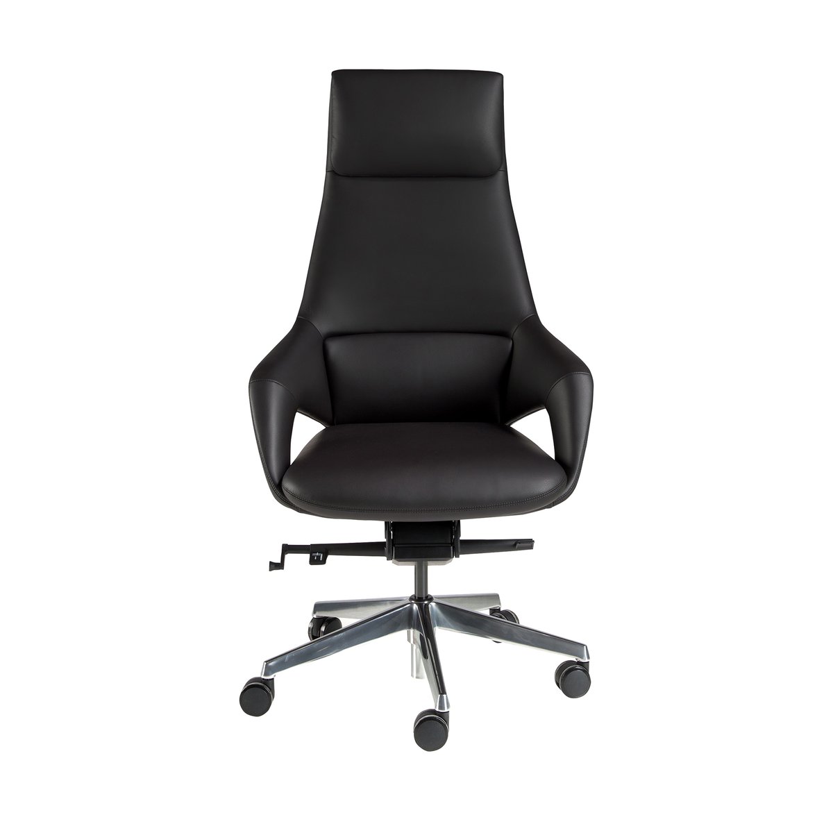 Fauteuil de bureau pivotant en similicuir acier noir, ANGEL CERDA