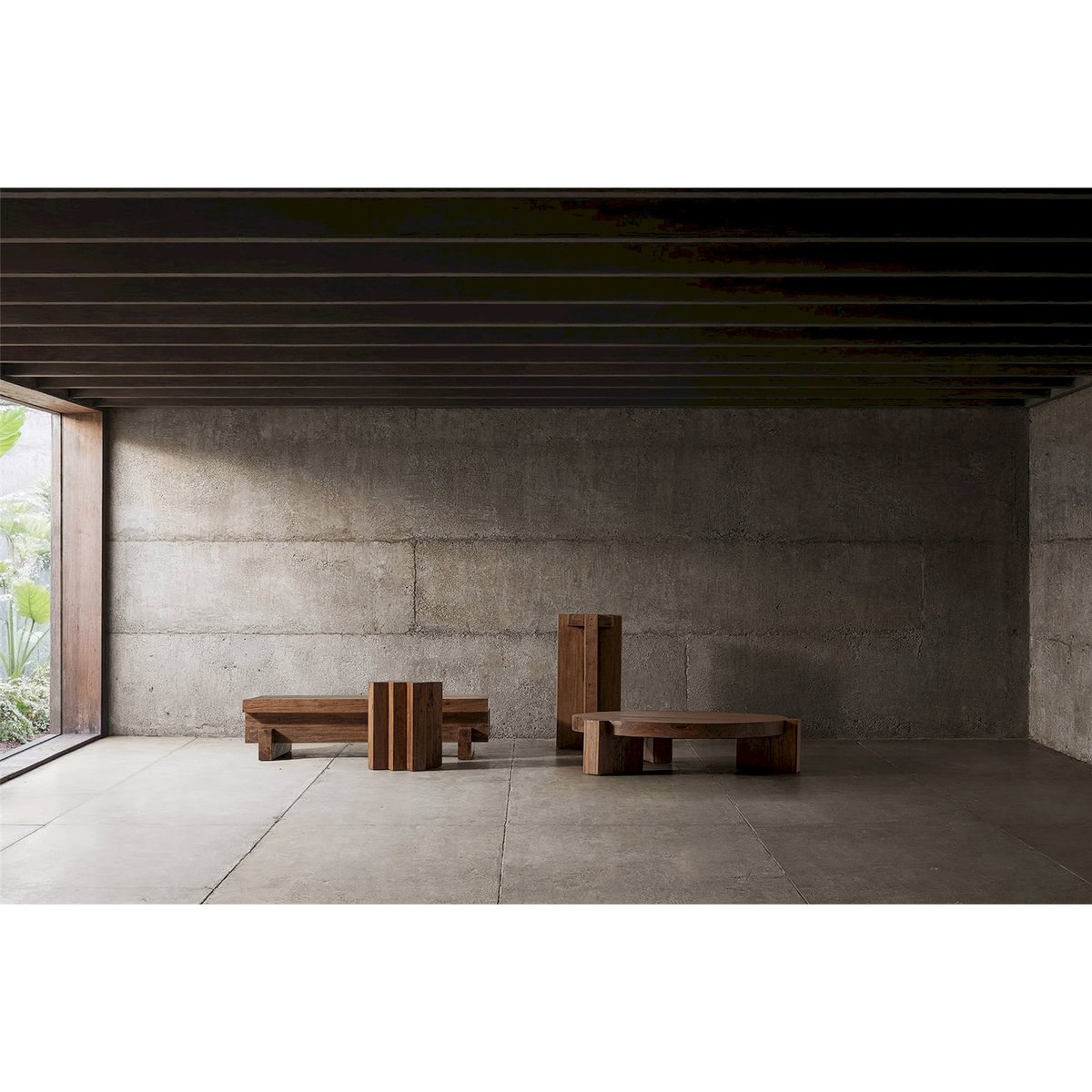 Sellette bois de sal style contemporain marron bois naturel teinté, RECOLLECTION