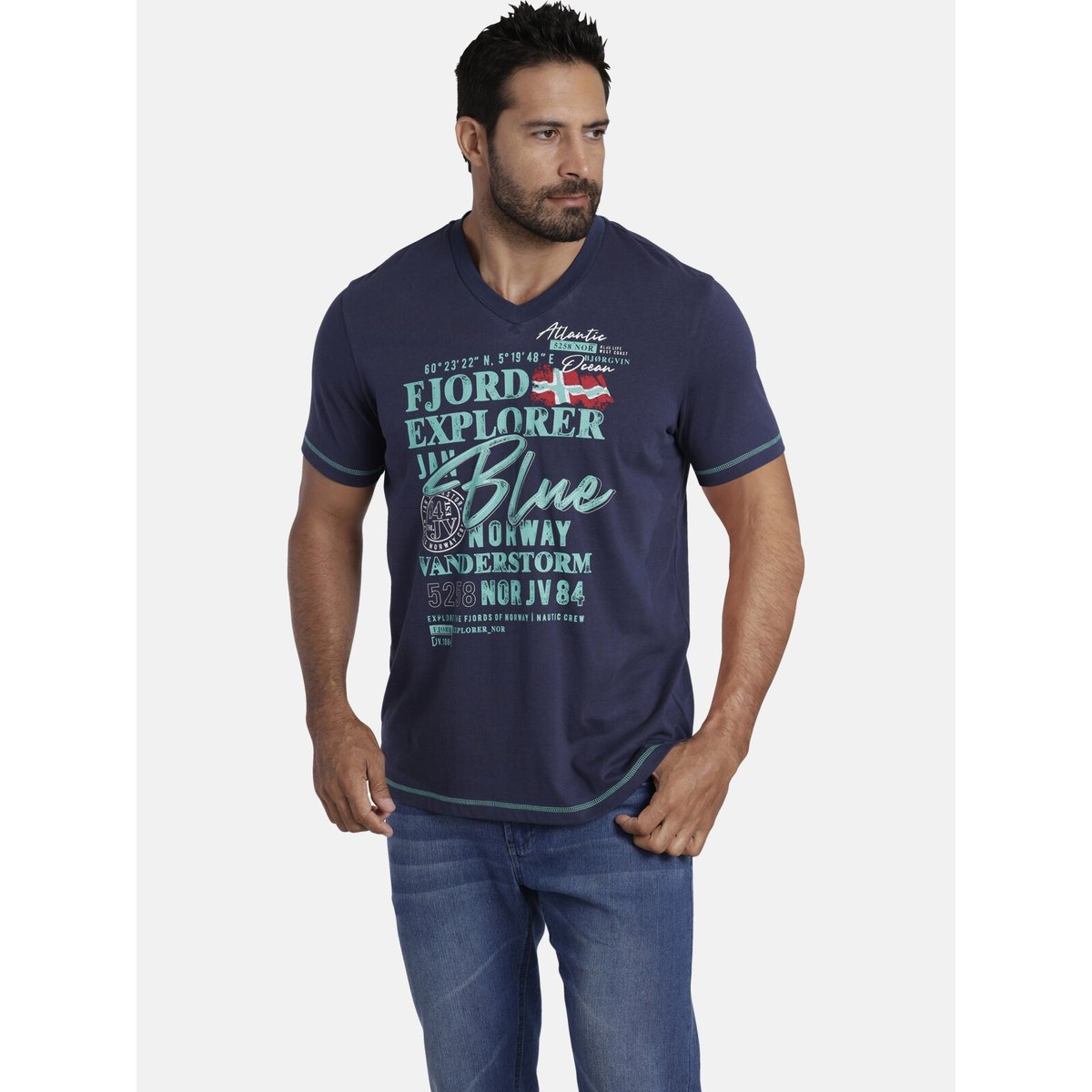 T-shirt NORDGER bleu foncé, JAN VANDERSTORM