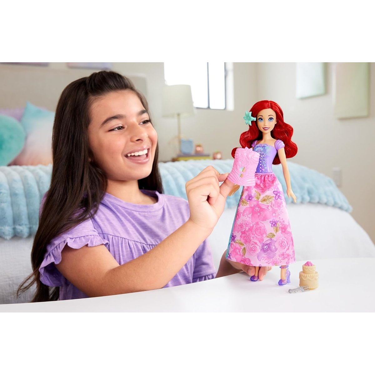 Princesses Disney Spin & Reveal-Poupée Ariel multicolore, MATTEL