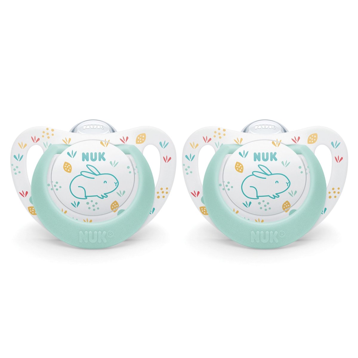 Lot de 2 Sucettes expert Starline lapin, NUK