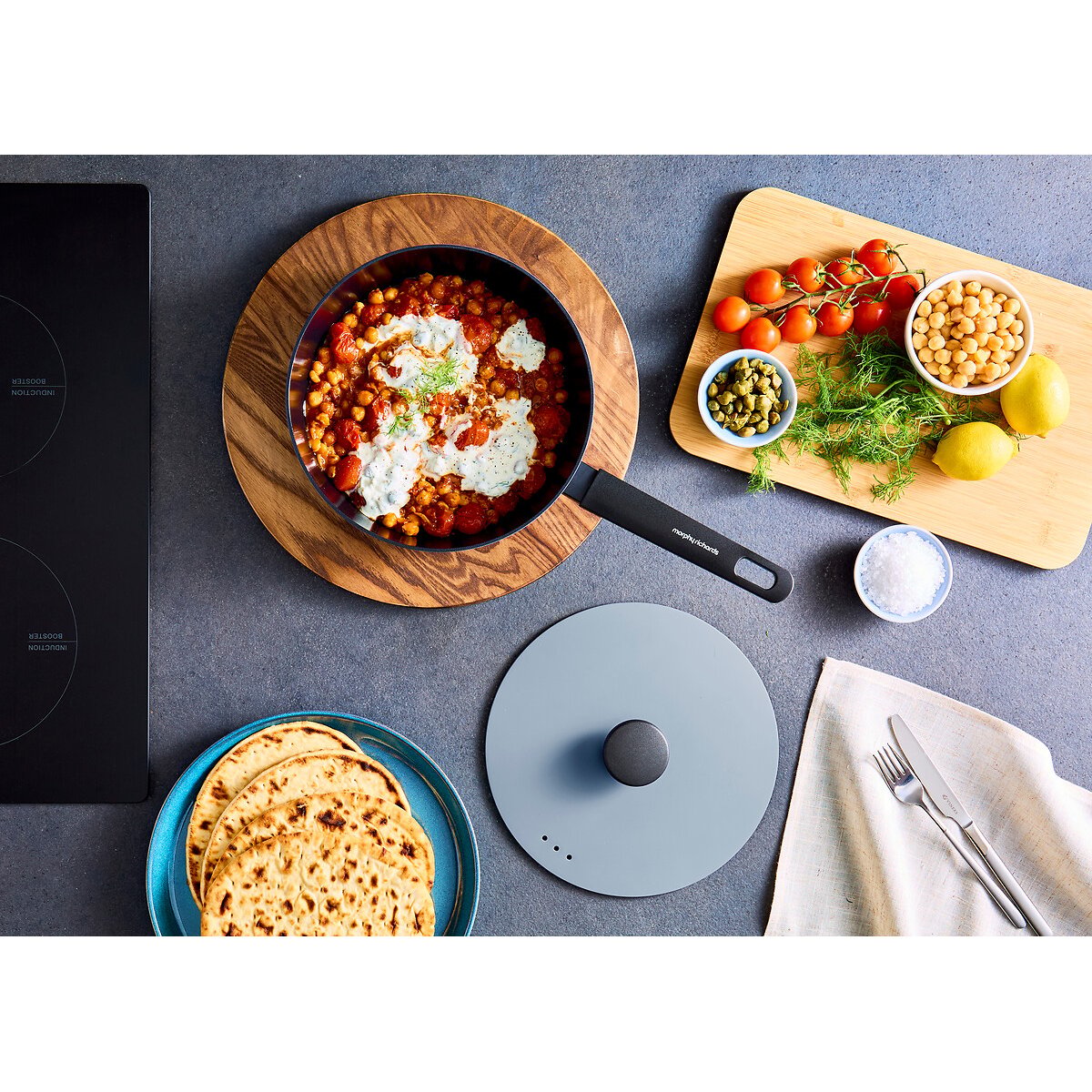 24cm Forged Aluminium Saute Pan blue, MORPHY RICHARDS