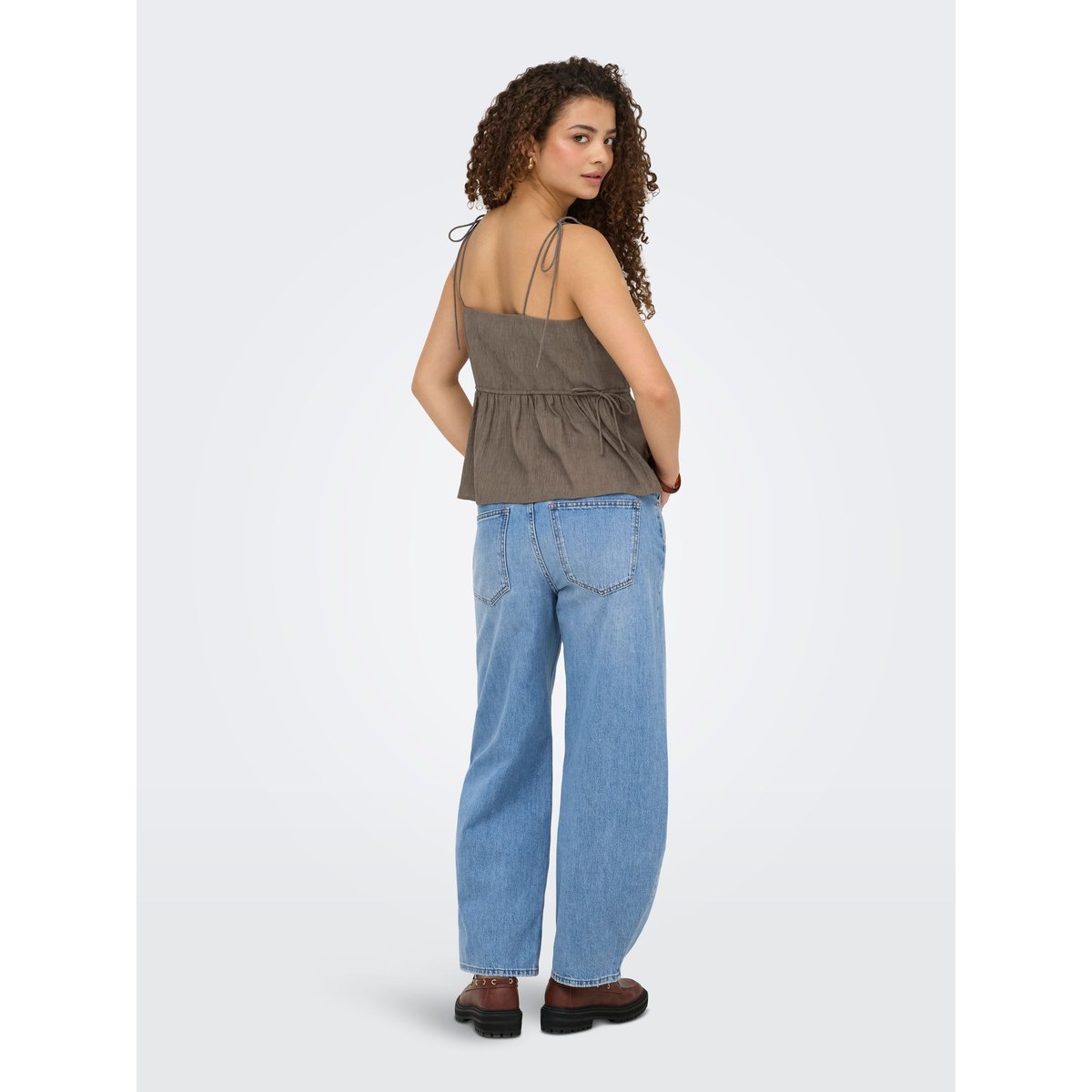 Top Peplum walnut, ONLY