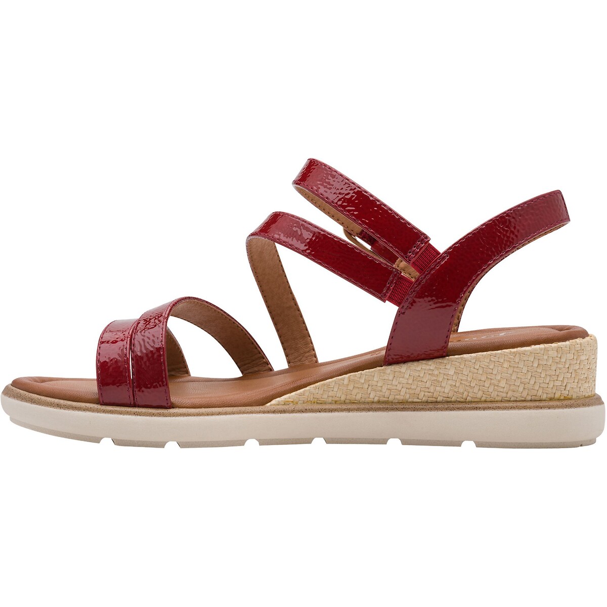 Sandalen met sleehak gelakt rood, TAMARIS