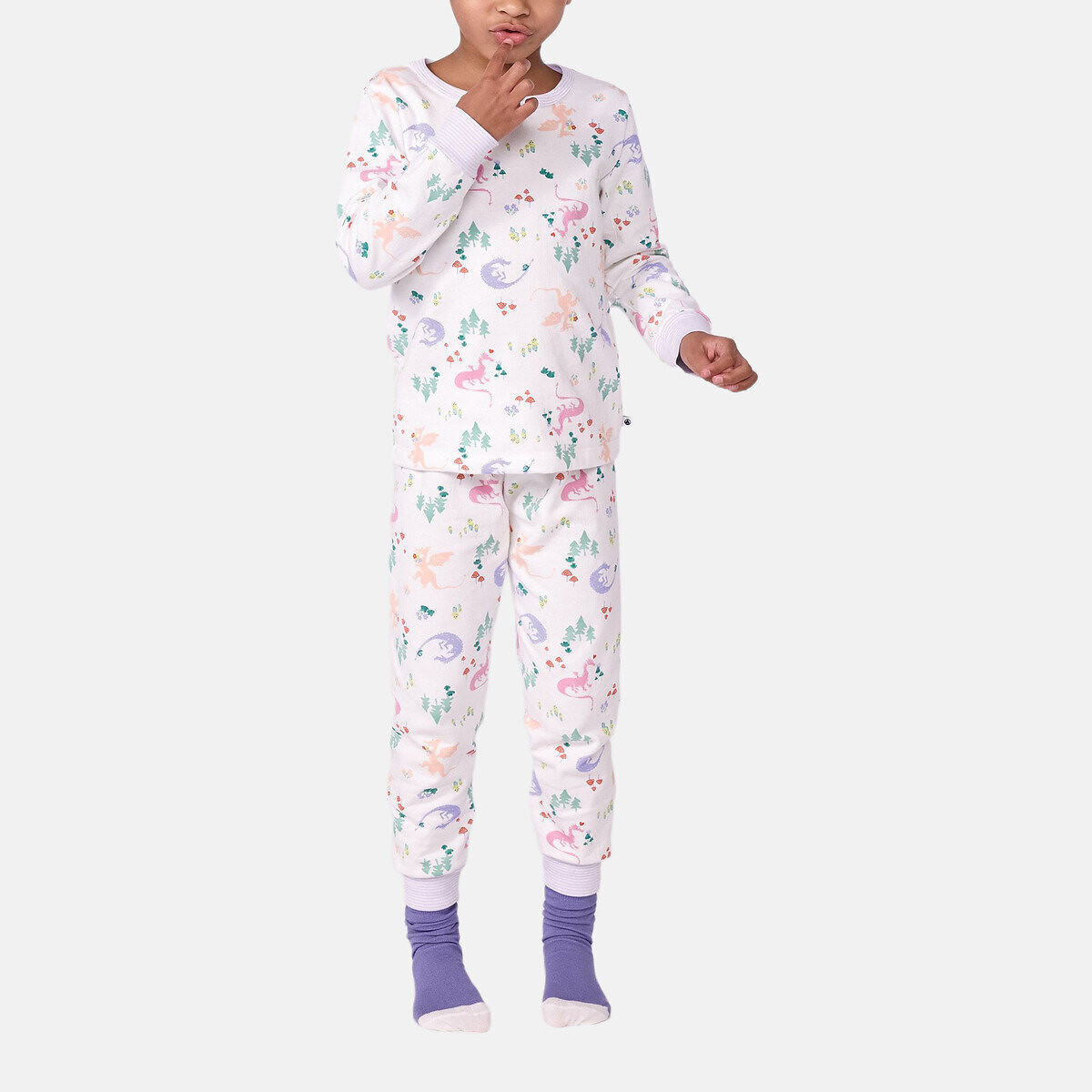 Pyjama en molleton, imprimé dinos imprimé, PETIT BATEAU
