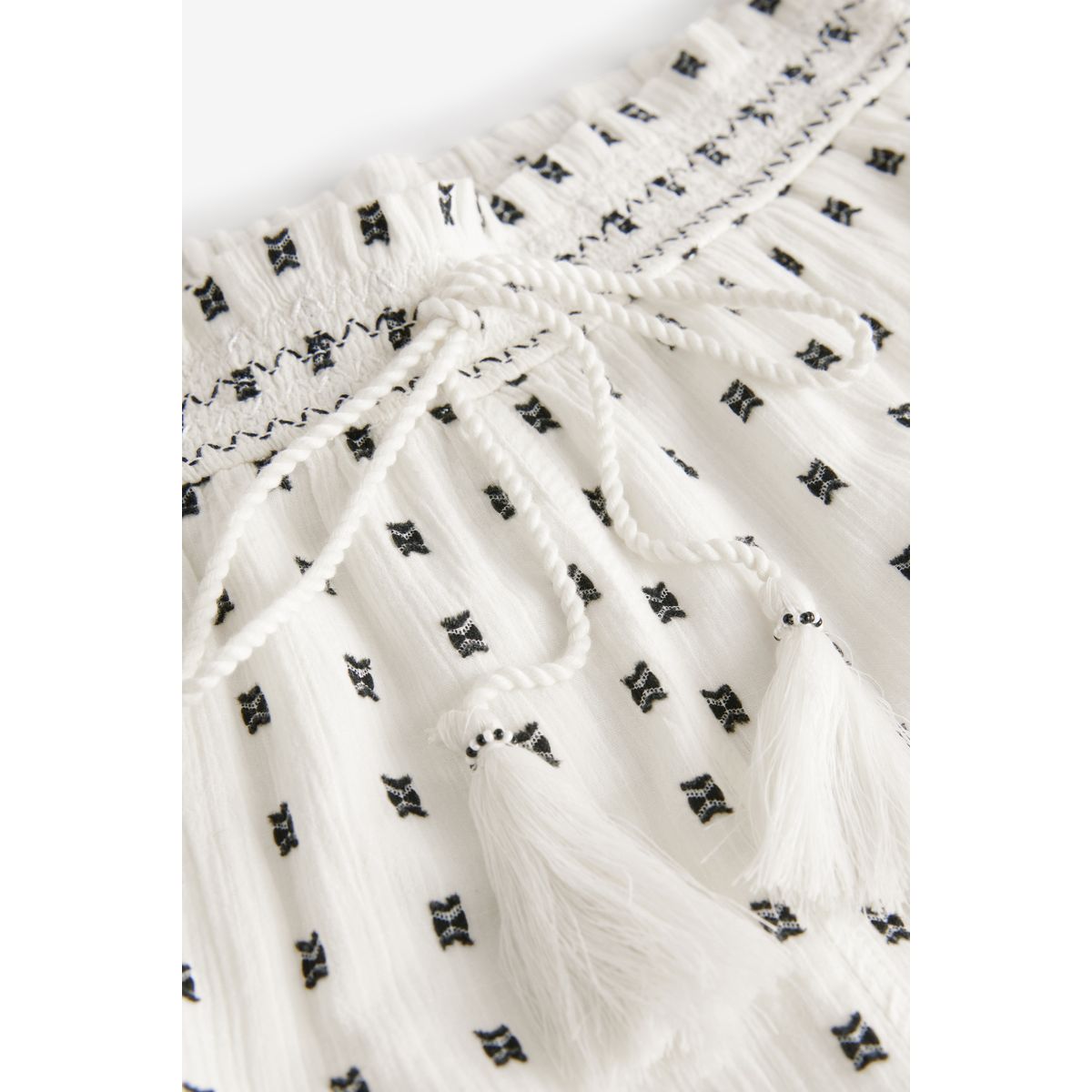 Short ample brodé avec taille élastique blanc, NEXT
