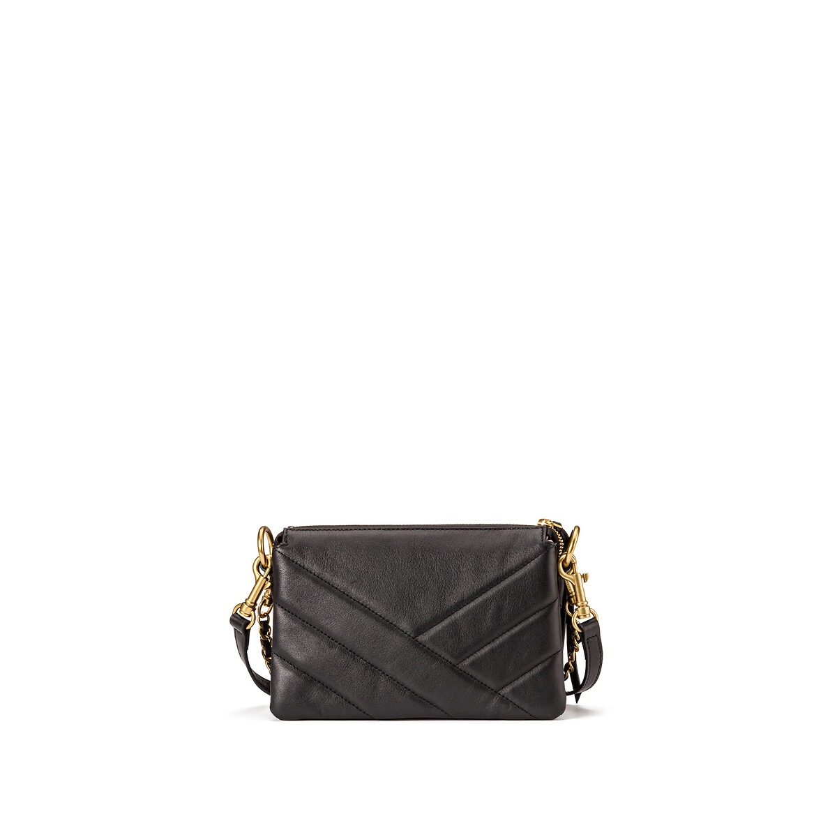 Pochette zippée S Soft matelassé noir, LANCASTER