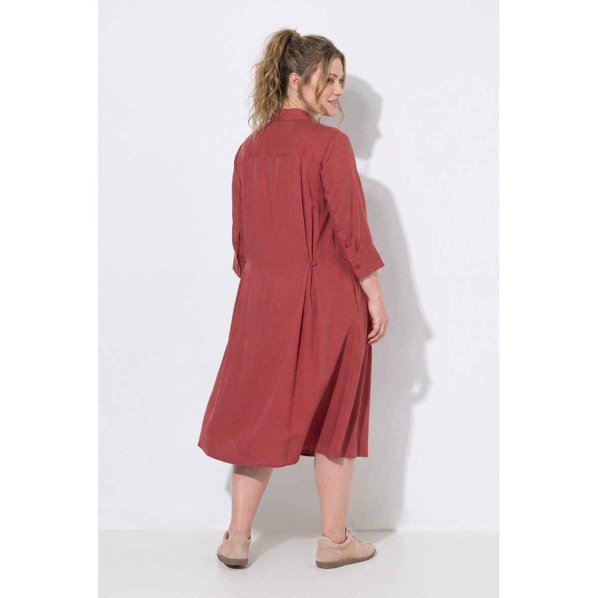Robe midi en Lyocell, coupe évasée bois de rose, ULLA POPKEN