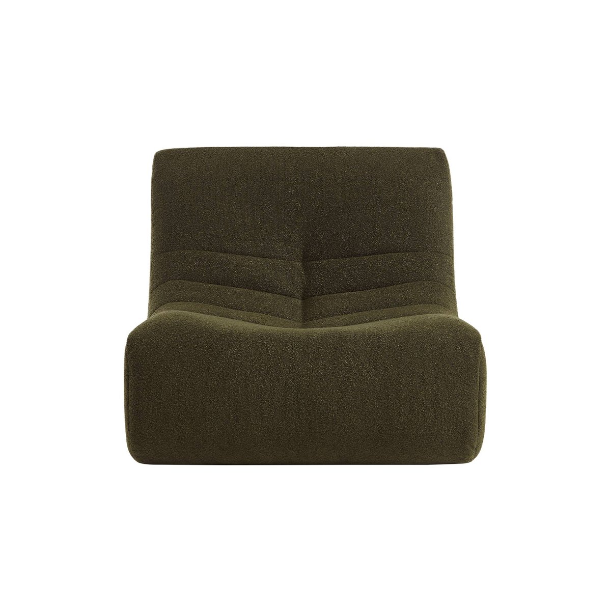 Chauffeuse compressée modulable 1 place bouclette texturée (lot de 3) SOKOL kaki foncé, SWEEEK