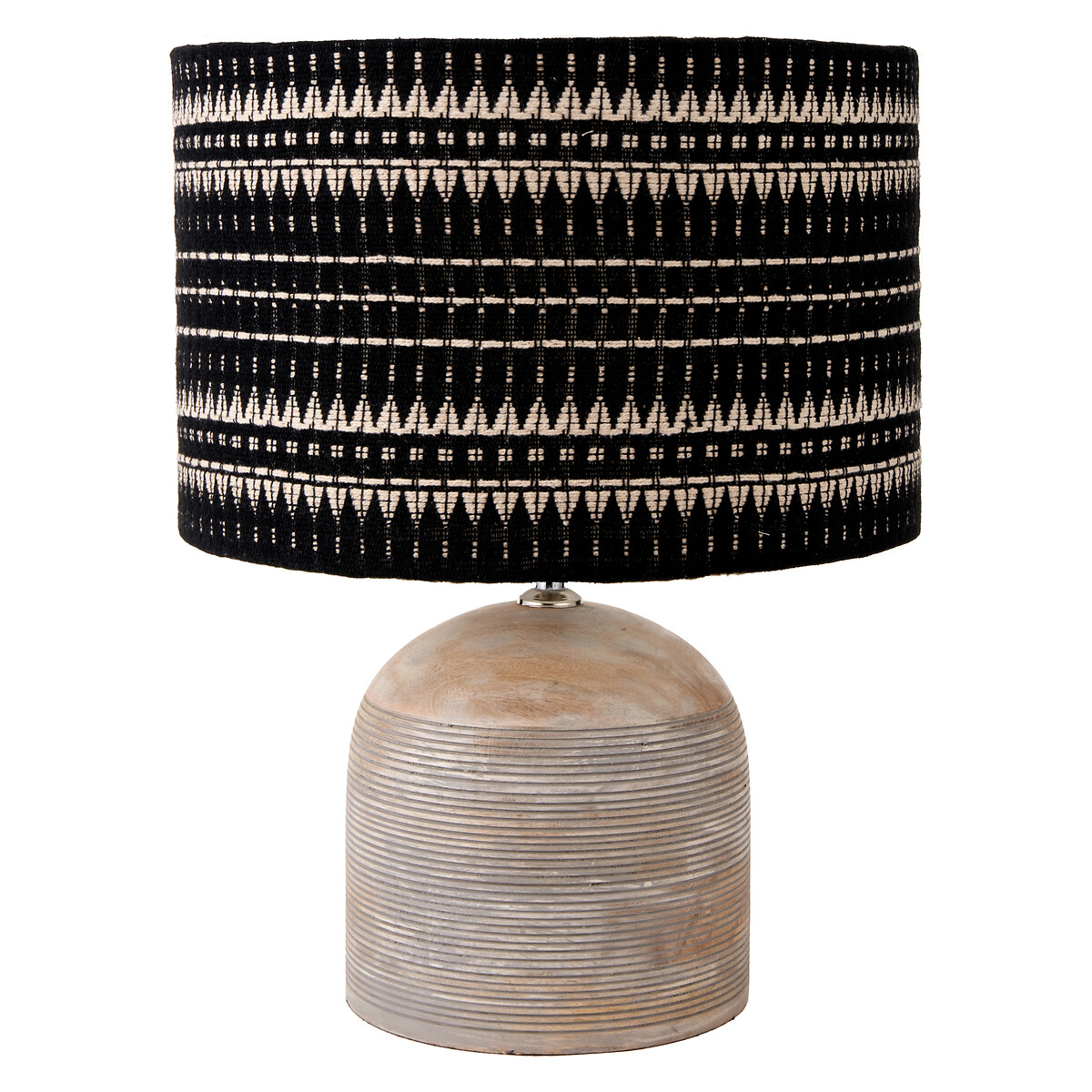 Nelda Engraved Wood Dome Table Lamp Base grey, ÉDITÉ