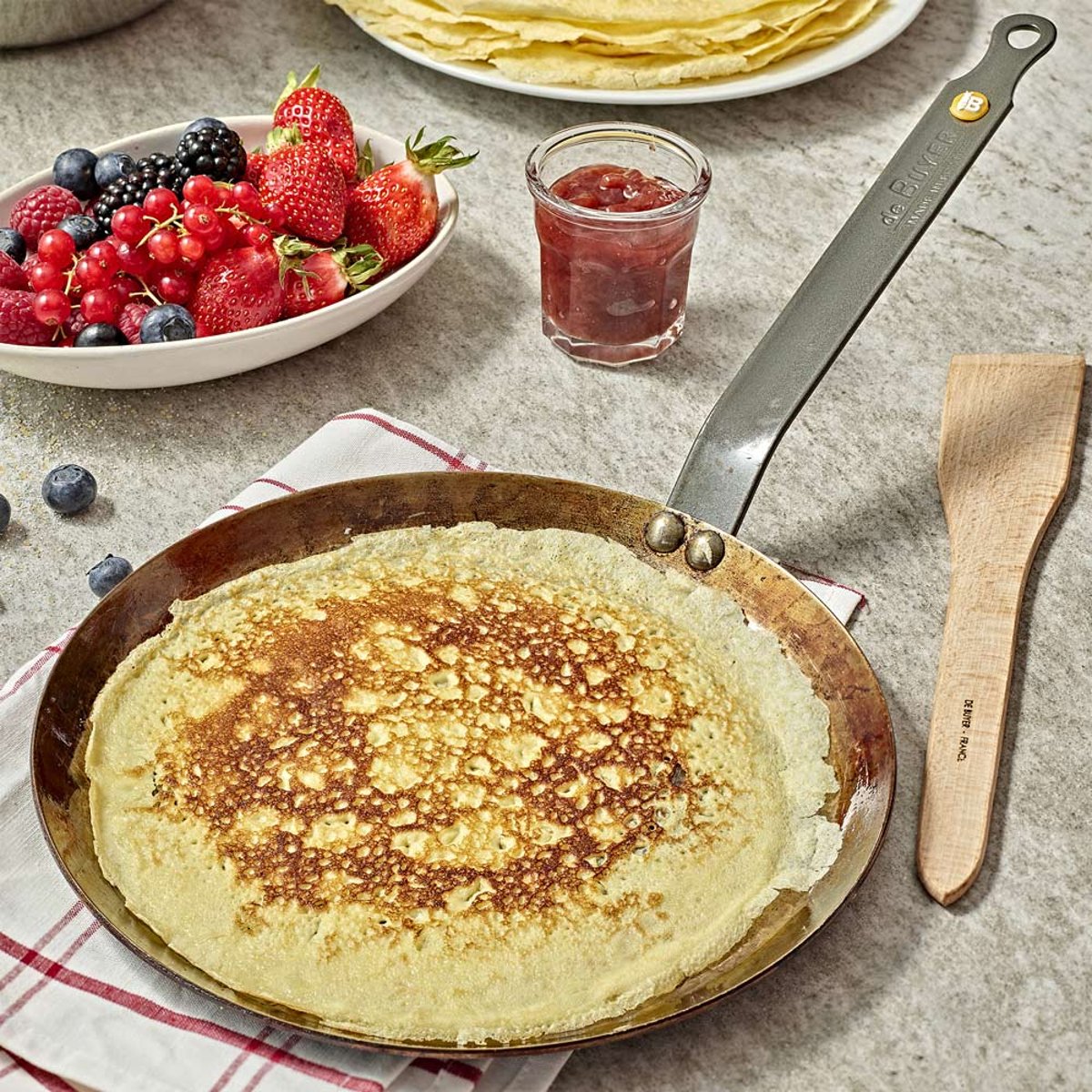 Crêpière Mineral B 26 cm 5615.26 gris, DE BUYER