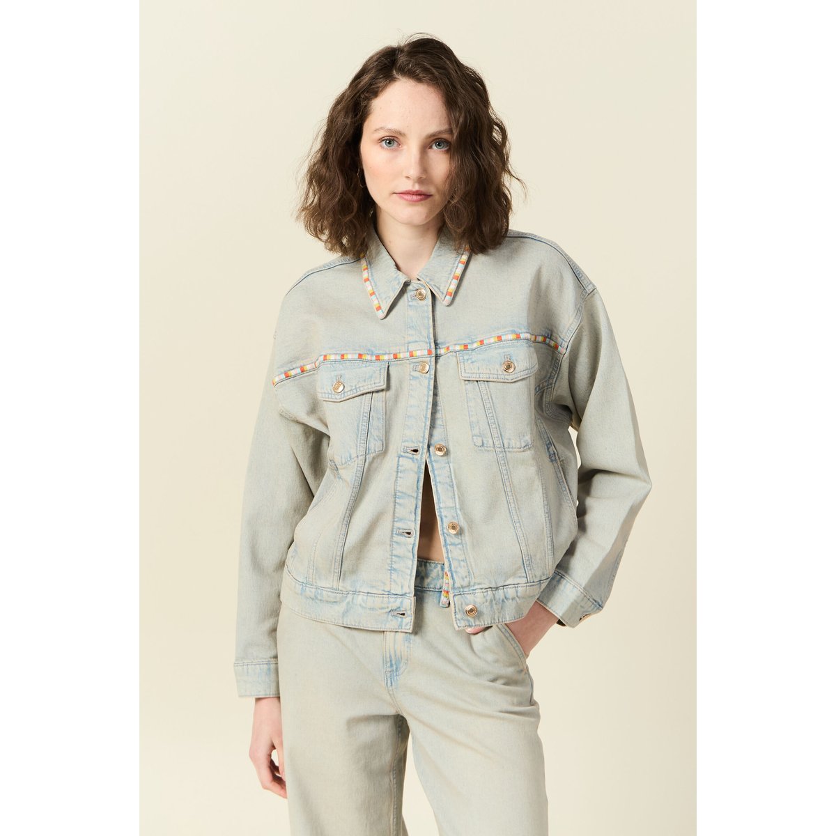 Veste oversize en jean bleu ciel, BONOBO
