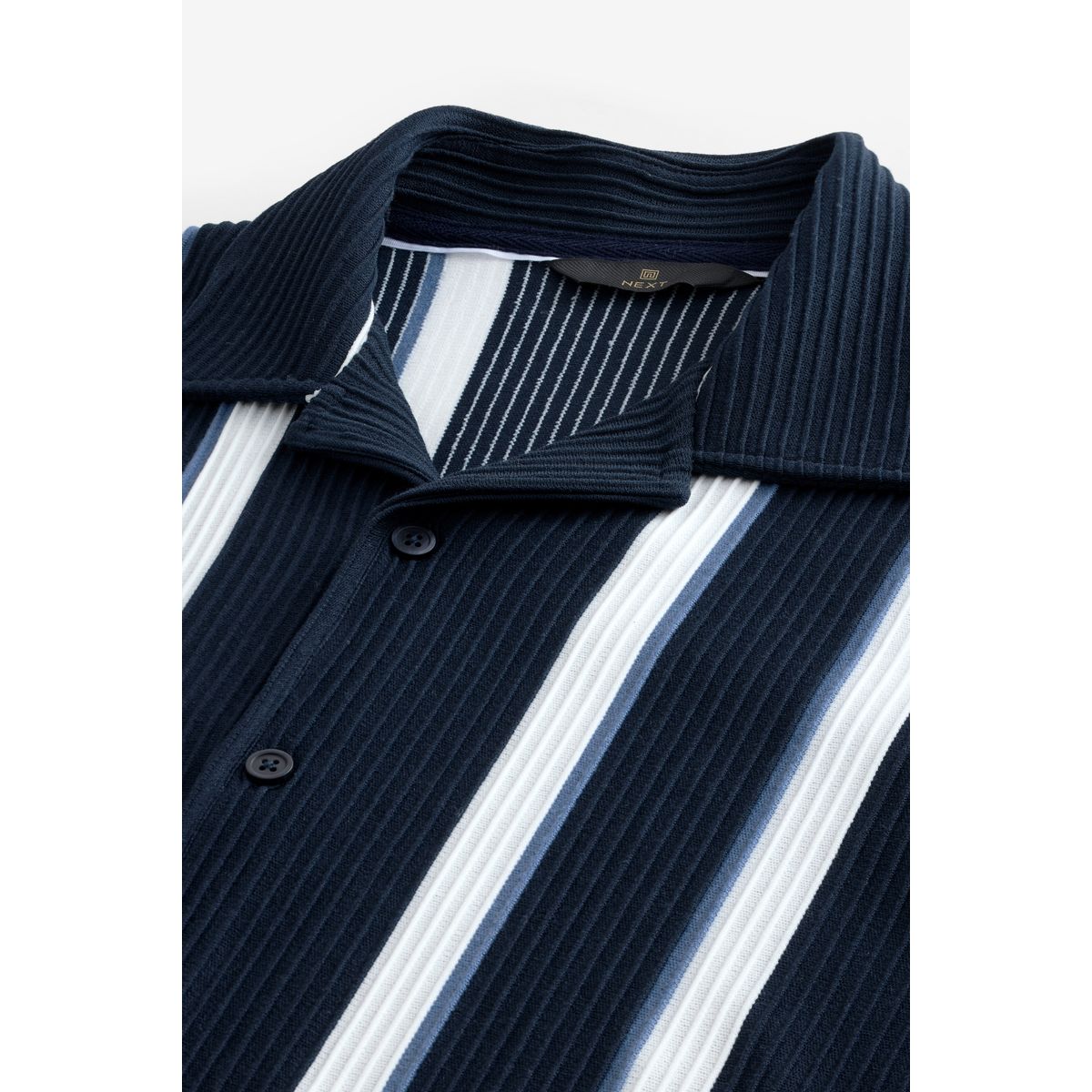 Chemise en jersey à rayures texturées bleu marine / blanc, NEXT