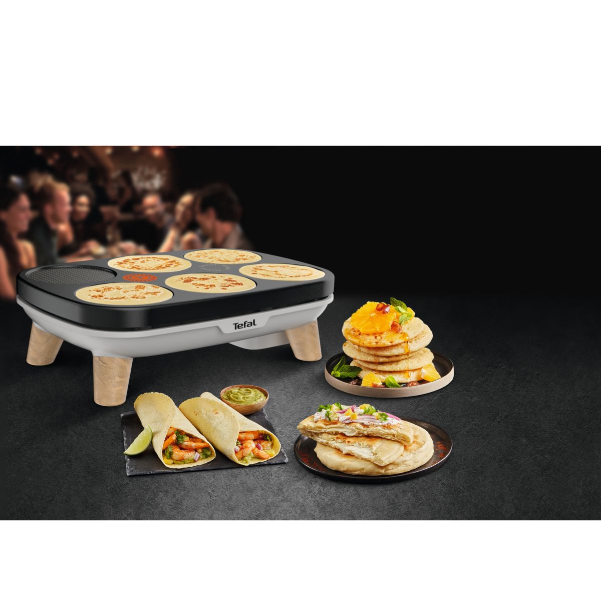 Crêpière Gourmet 2 plaques PY900D12 gris, TEFAL
