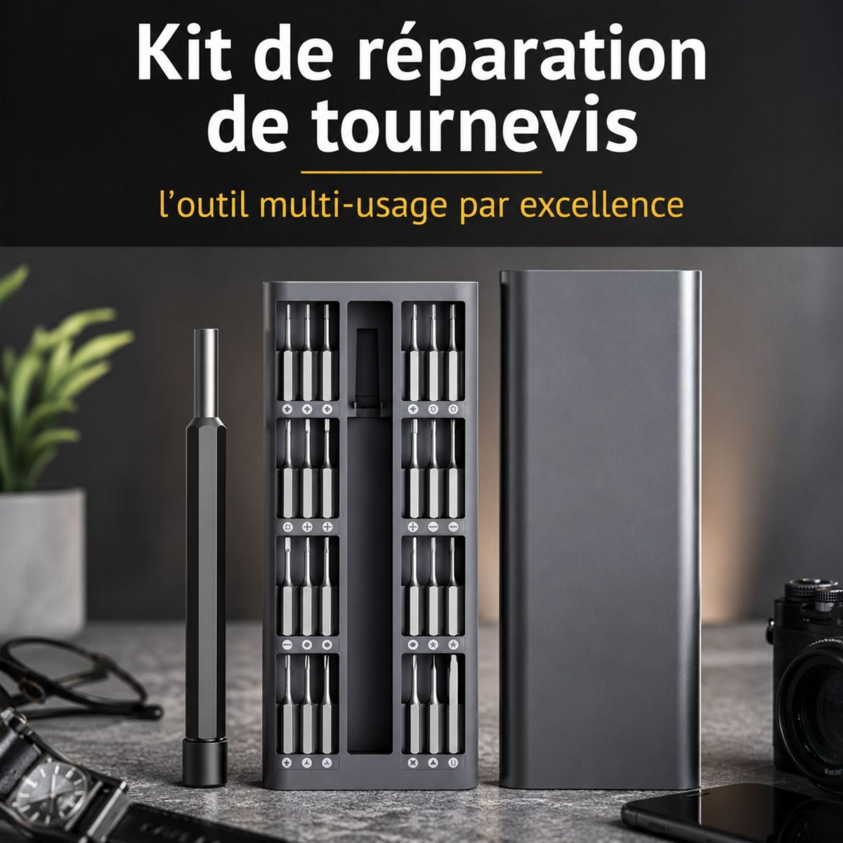 Kit de réparation de tournevis couleur unique, ESSENTIEL B