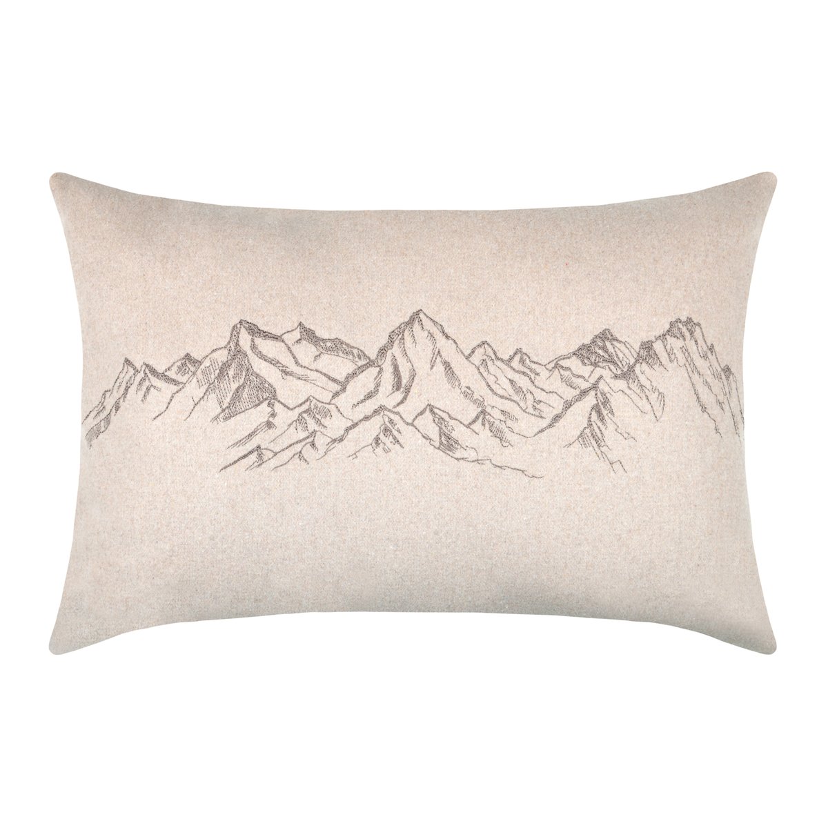 Coussin décoratif à motif montagnes brodé naturel, LOVELY CASA