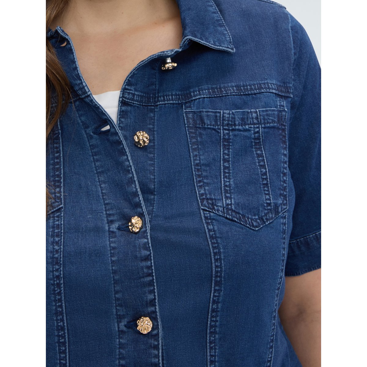 Veste manches courtes bleu, FIORELLA RUBINO