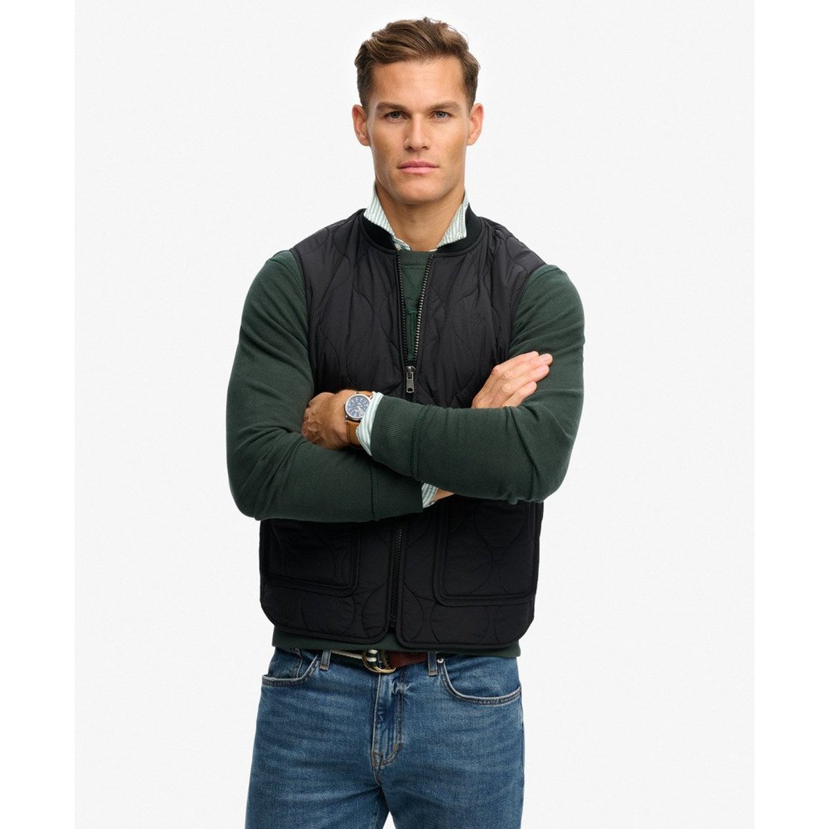 Veste sans manches Military Liner noir de jais, SUPERDRY