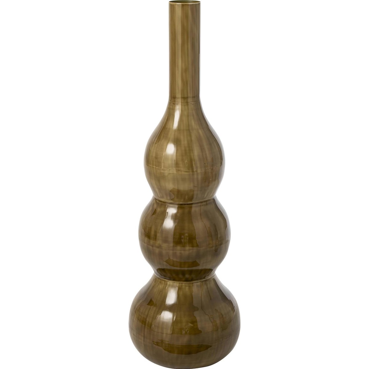 Vase haut en métal vert olive, RECOLLECTION