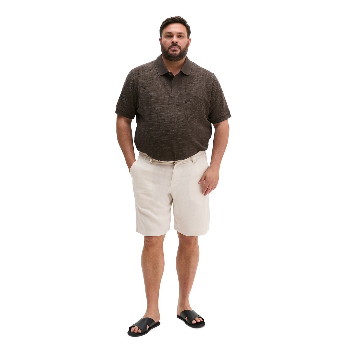 Short modèle Reso Jogger regular en pur lin gris clair, MARC O'POLO