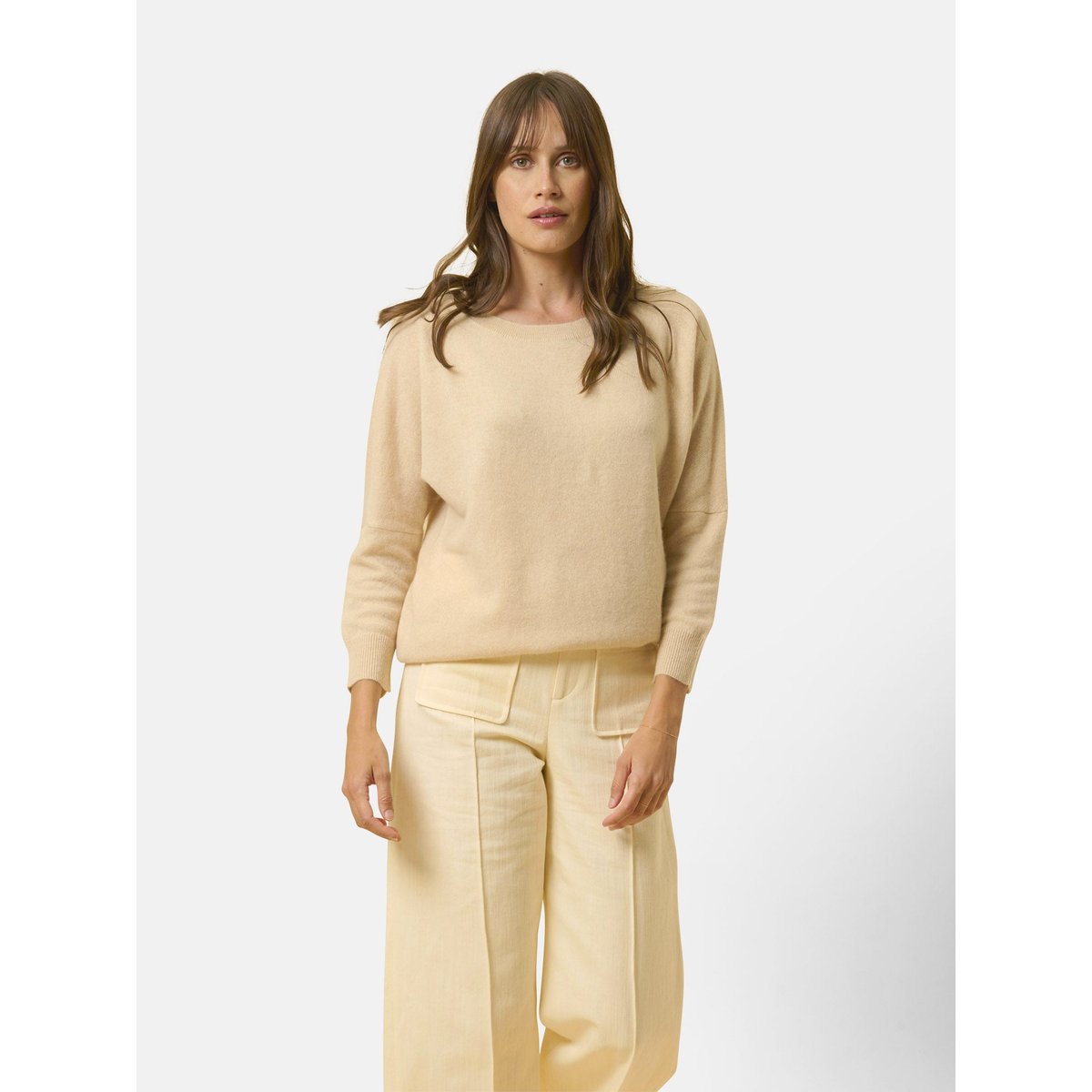 Pull Chauve Souris Sable Rebecca beige, JUST CASHMERE