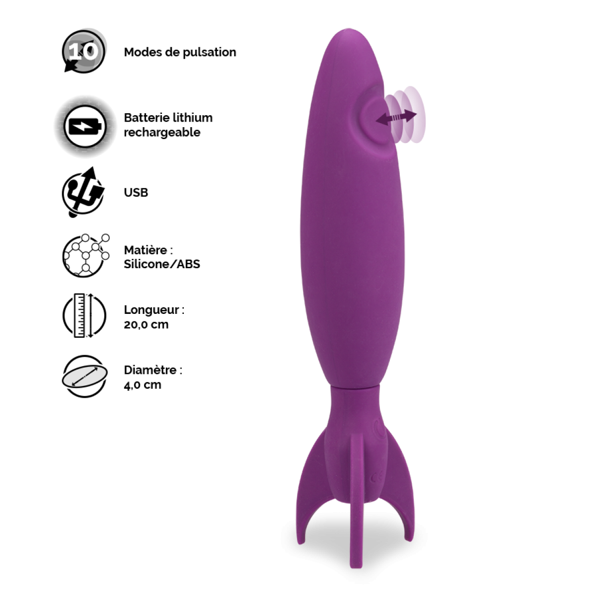 Vibromasseur puissant percuteur Eclipse violet, LOVE AND VIBES