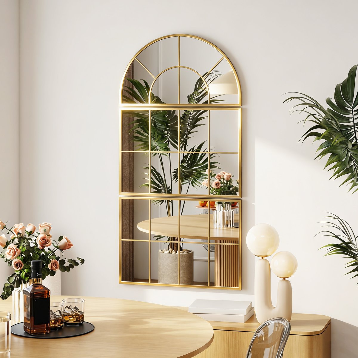 Miroir mural Verre jaune, HOMCOM