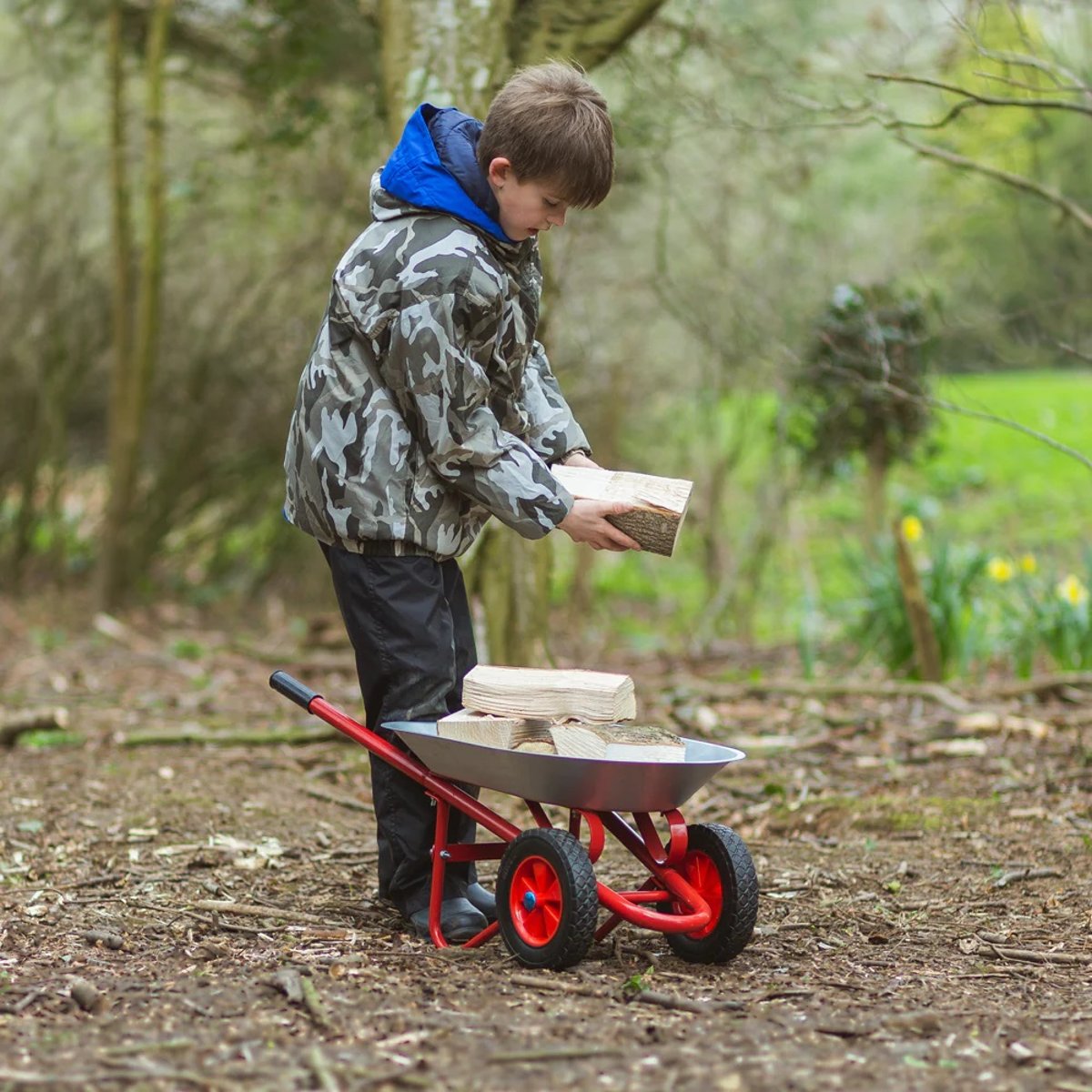 Brouette 2 roues pour enfant gris, BIGJIGS