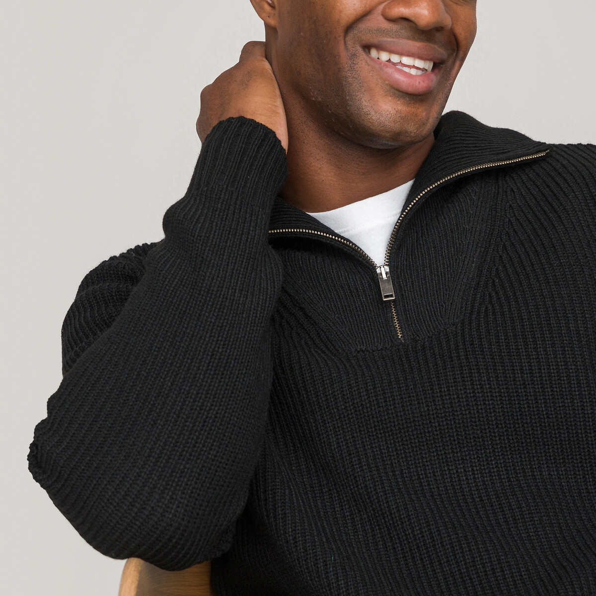 Pull col camionneur en maille chaude noir, LA REDOUTE COLLECTIONS