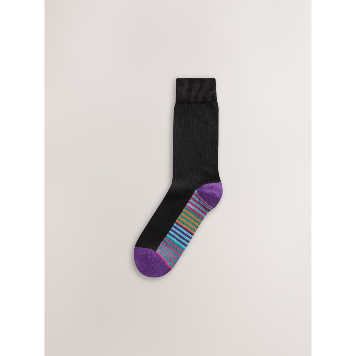 Chaussettes économiques en coton majoritaire semelle intérieure à rayures noires brillantes, NEXT