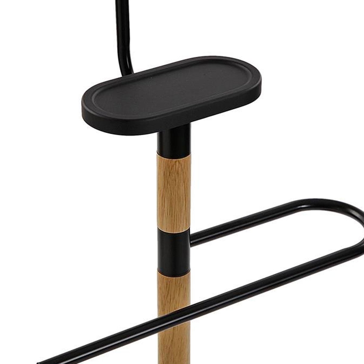 Valet de nuit bois et noir 46.5x29x112cm noir, VERSA