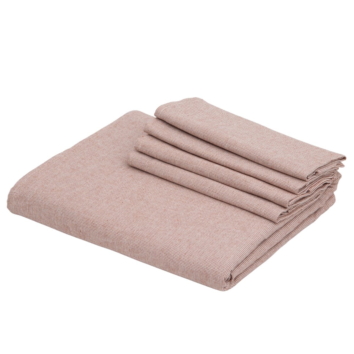 Nappe + 10 serviettes coton COLETTE rouge tomette, FEBRONIE