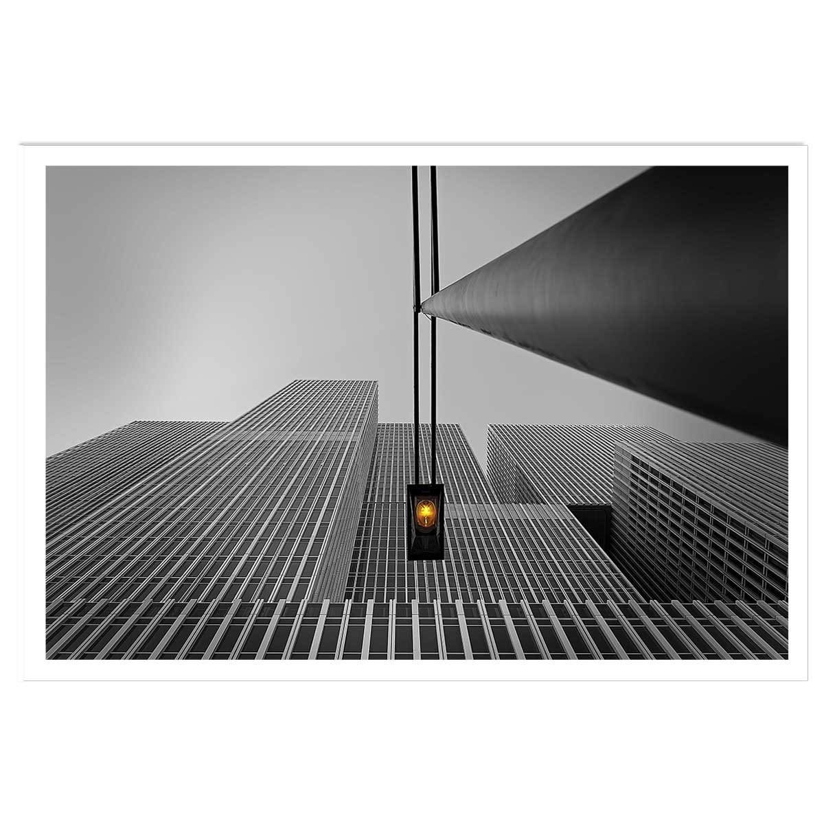 Affiche deco ""ville feu jaune"" affiche seule, HEXOA