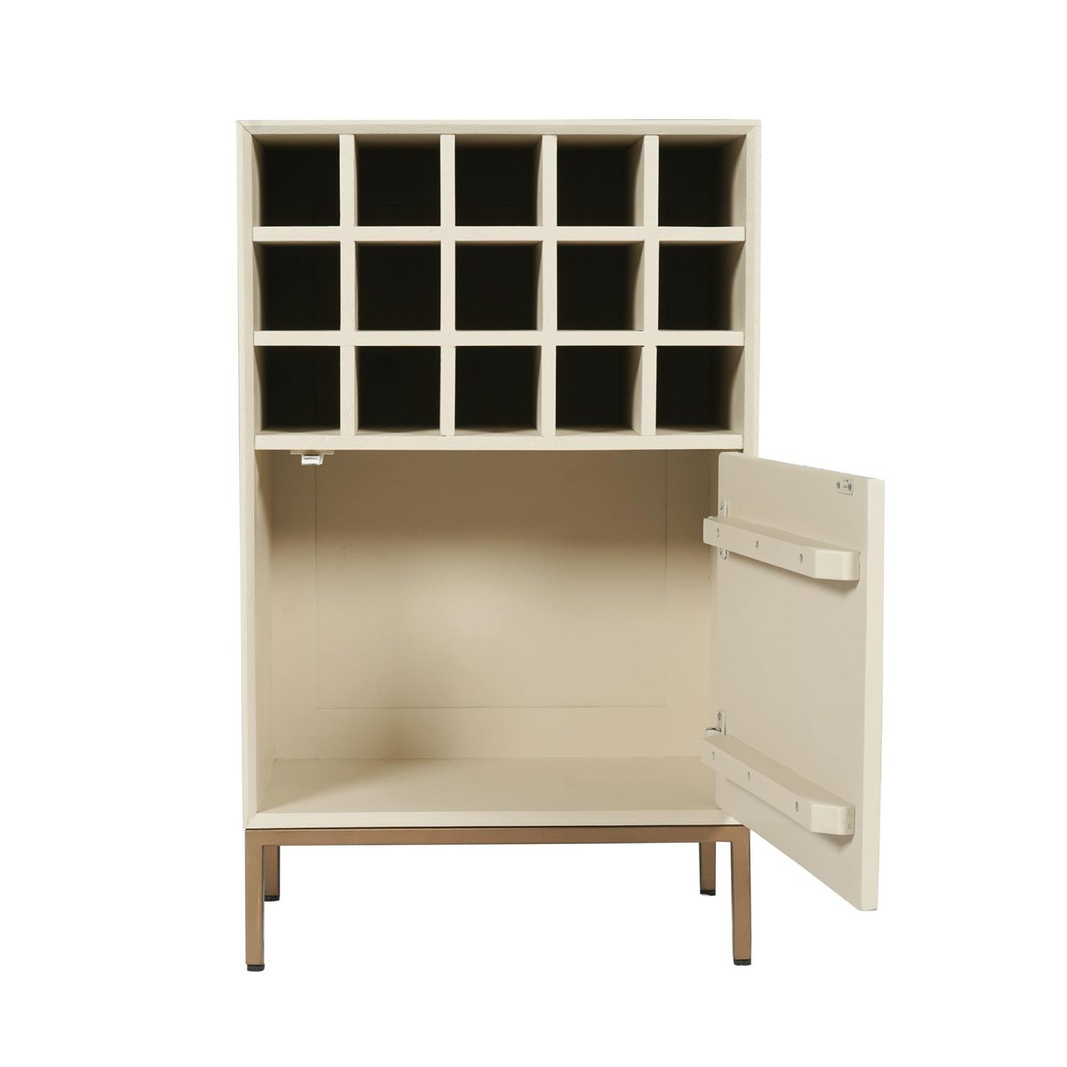 Minibar de salon en bois 1 porte CORTINA beige, PIER IMPORT