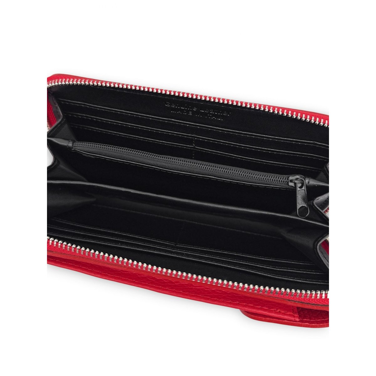 Mini-sac pochette en cuir grainé italien STREET rouge clair, OH MY BAG
