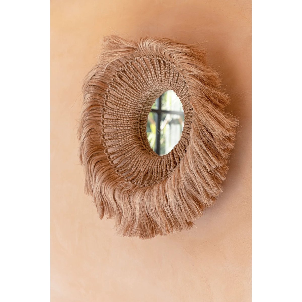 Miroir en herbe d’abaca ABACA SOLOMON beige, BAZAR BIZAR