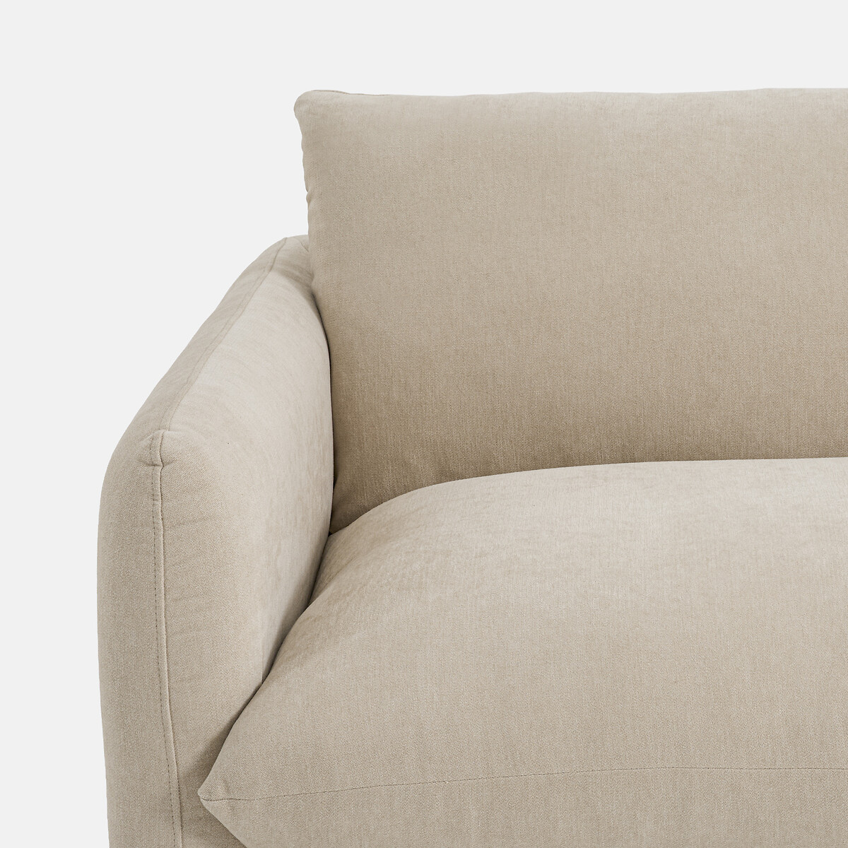 Canapé droit 2, 3 ou 4 places, en polyester chiné, YDE beige, LA REDOUTE INTERIEURS