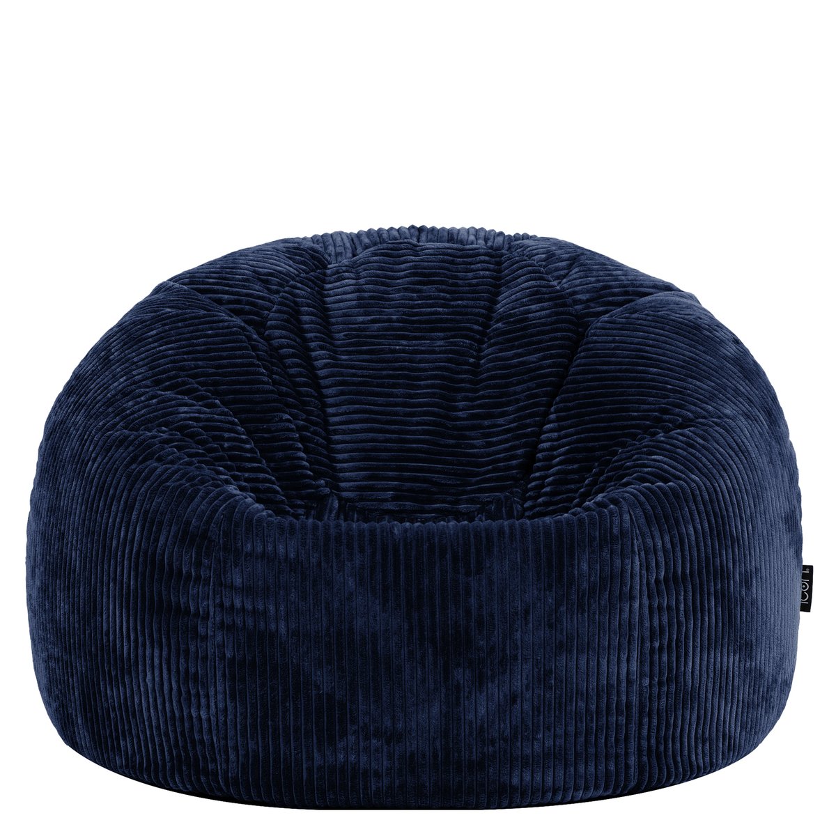 Lot de 2 poufs classiques velours côtelé Oeko-Tex® - KINGSTON bleu marine, ICON