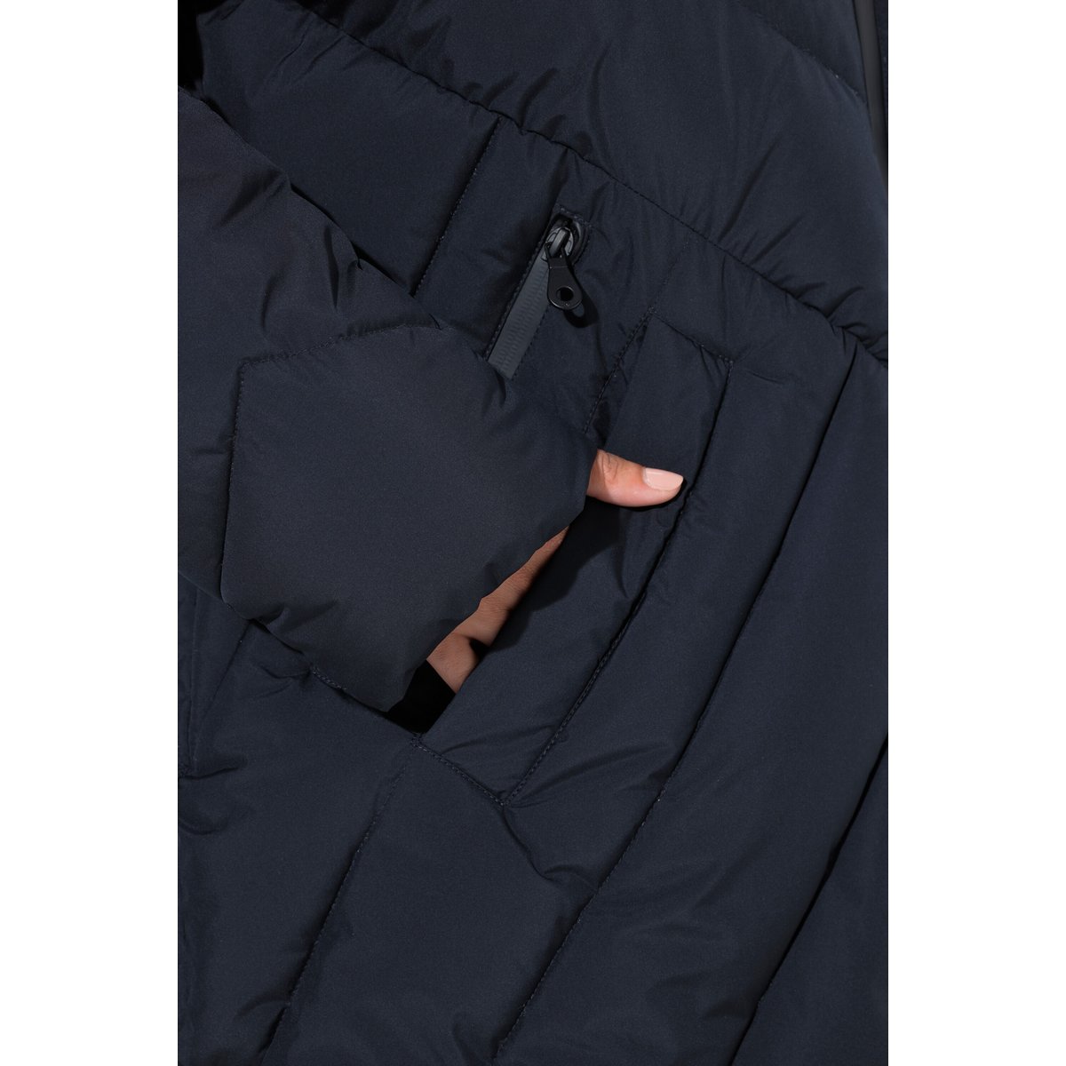 Veste matelassée longue HYPRAR, capuche noir, ULLA POPKEN