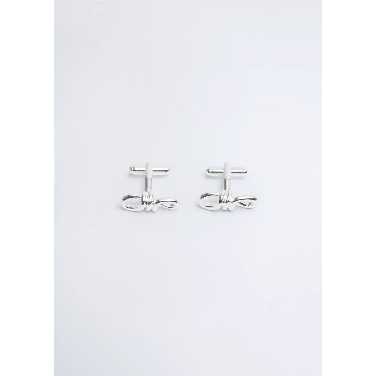 Boutons de manchette métalliques nœud argent, MANGO