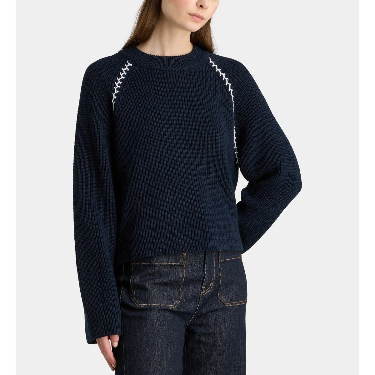 Pull court daenerys bleu marine, GALERIES LAFAYETTE