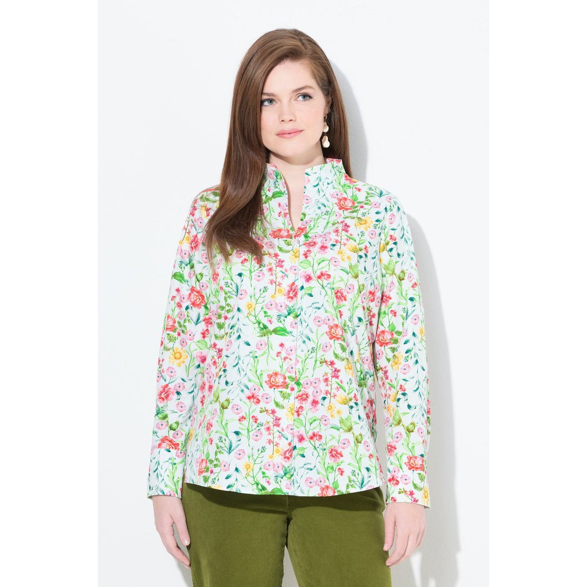 Chemisier à fleurs blanc cassé, ULLA POPKEN
