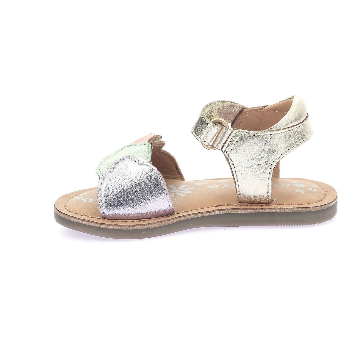 Sandali in pelle con chiusura a velcro Dyastar color oro multicolore, KICKERS