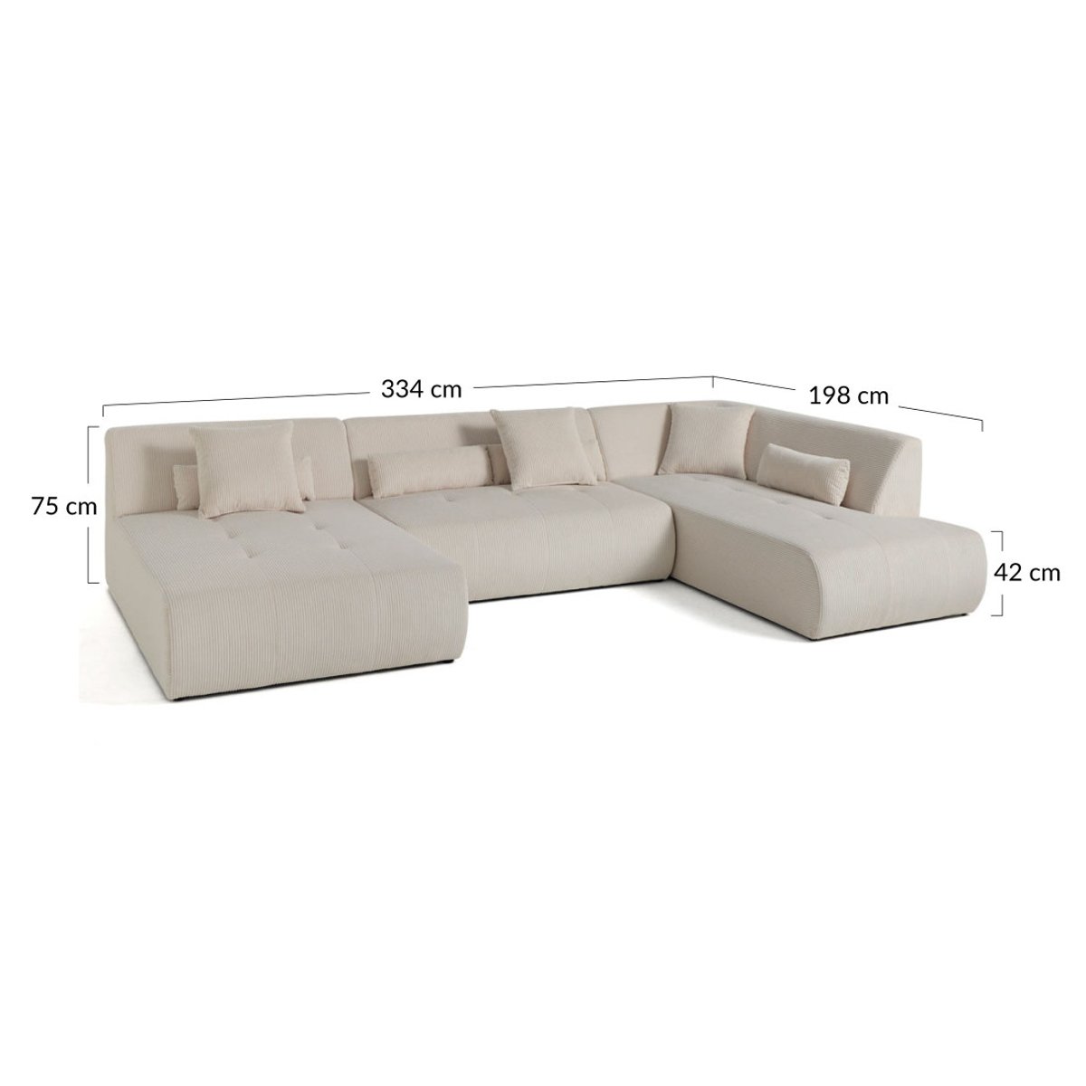 Canapé Panoramique  7 places - ONYX gris foncé, BEST MOBILIER