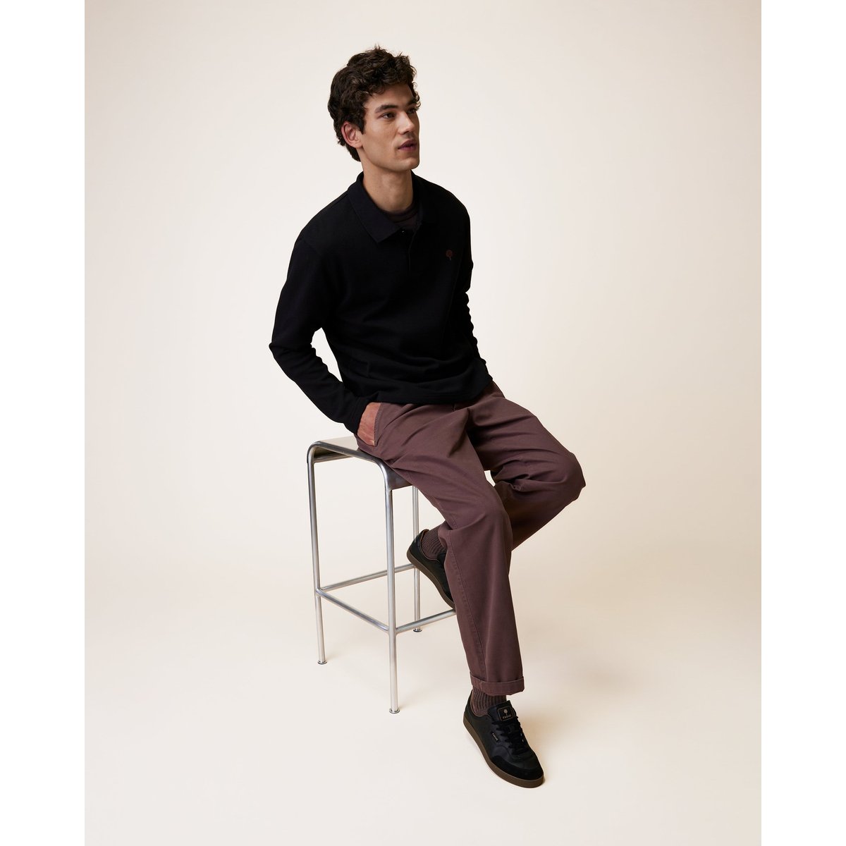 Polo en maille noir, FAGUO
