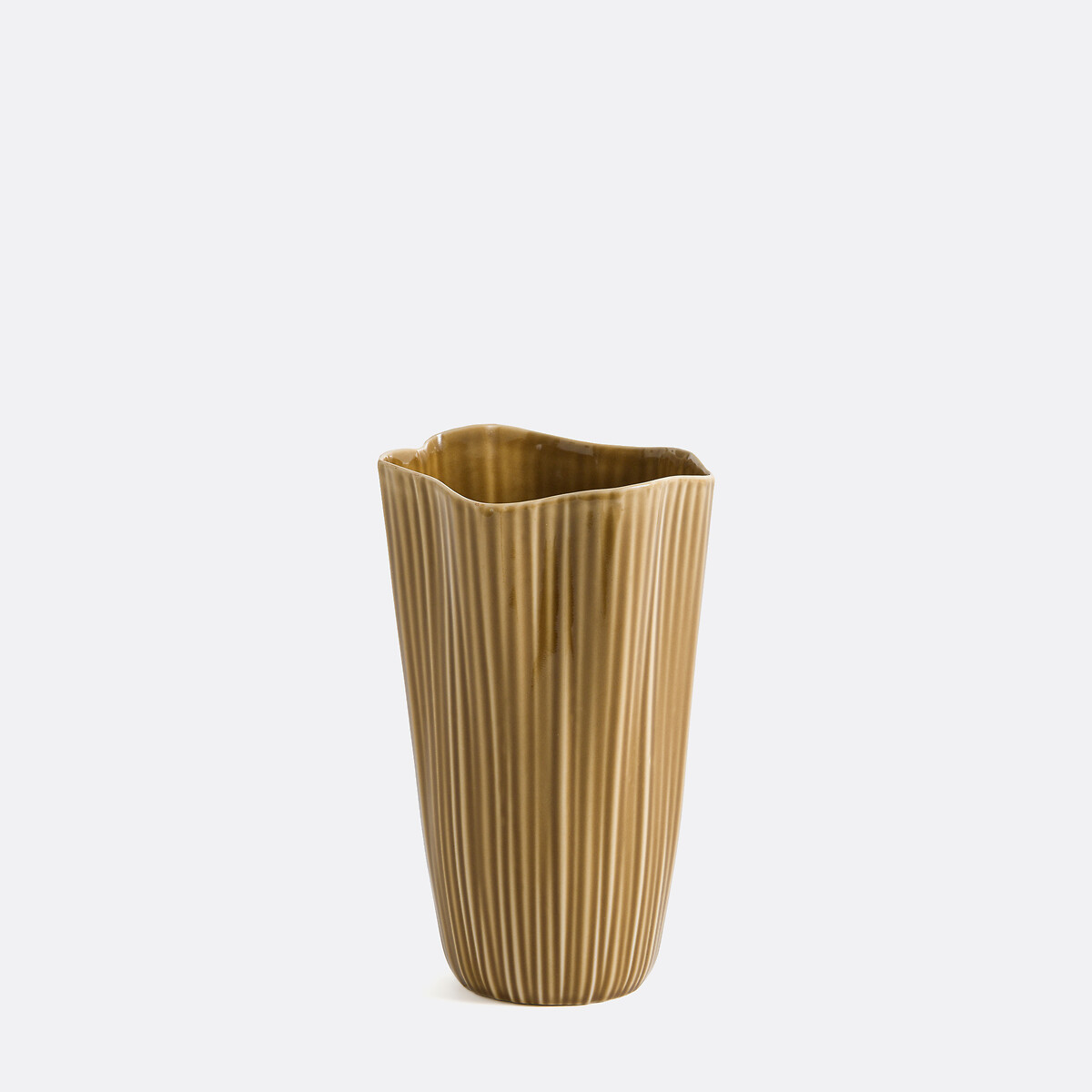 Vase strié en céramique, Akaria moutarde, LA REDOUTE INTERIEURS